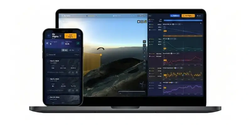Mobile app showing flight analysis on the go