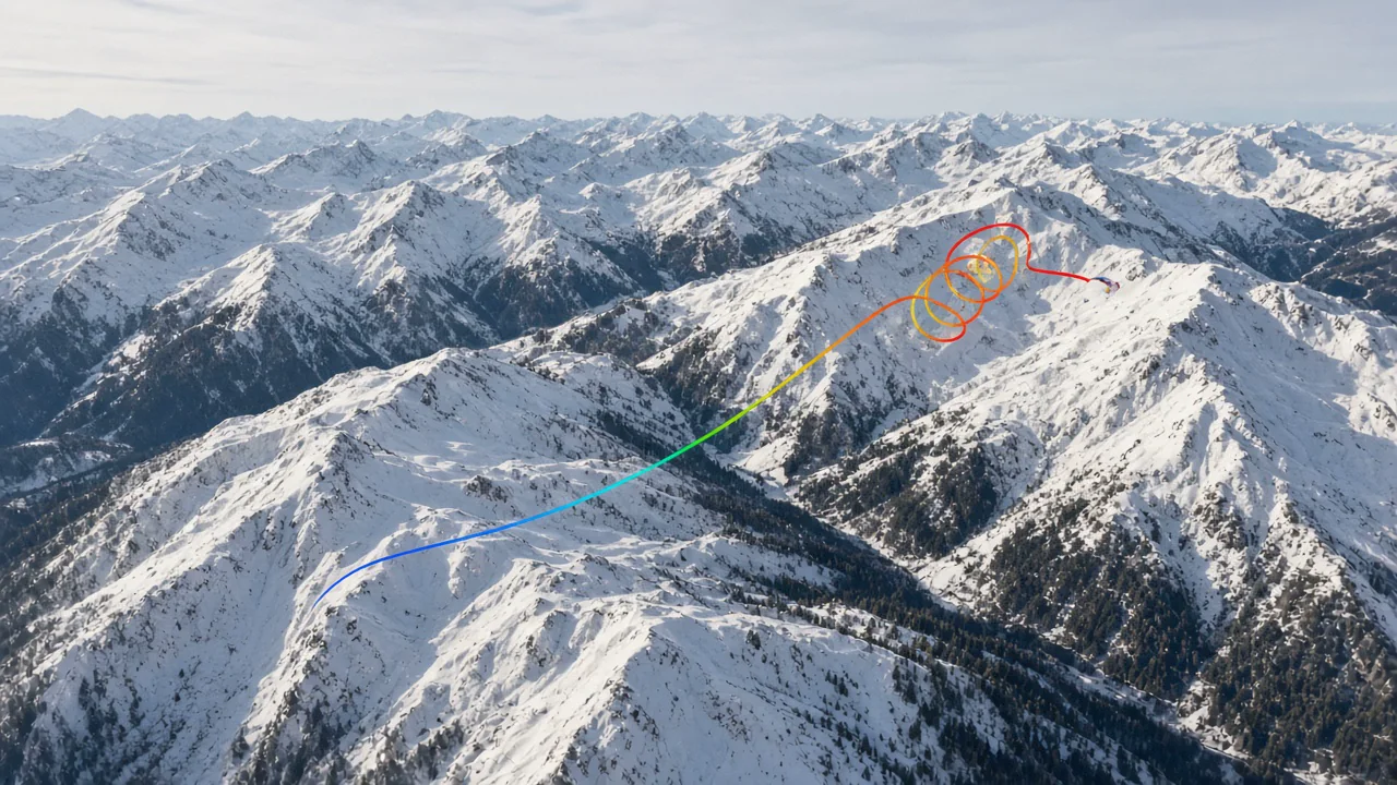 Flight path with gradient colorization